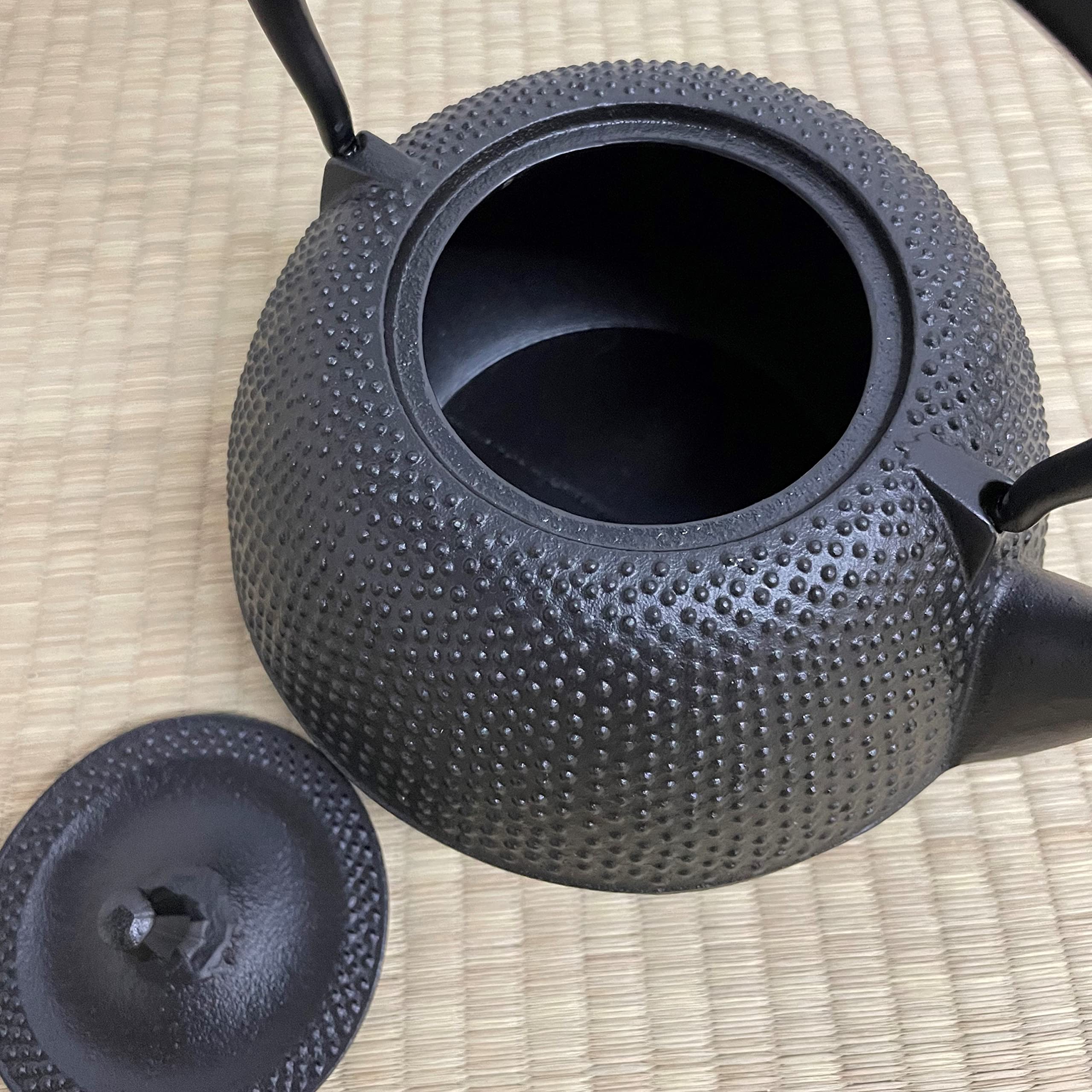 Amazon | 南部鉄器 南部アラレ 鉄瓶 1.2L 直火 ih対応 日本製 金気止め